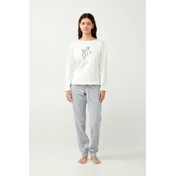 Pánské pyžamo Vamp - Krémové pyžamo se zajíčky 21454 - Vamp cream XXL