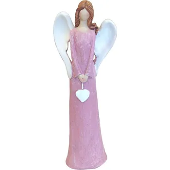 Anděl keramický růžový 24 cm 3130046