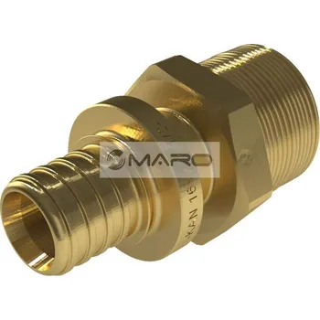 rozdělovač topení KAN-therm ultraLINE Přechod s vnějším závitem pro axiální lisování 14 x 1/2", mosaz, 2509045000