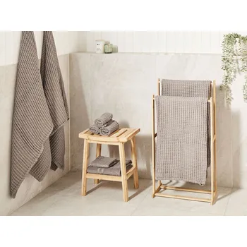 Ručník Sada 9 ručníků taupe bavlna absorbční s nízkým kroucením osučka ručník na ruce koupelna Beliani