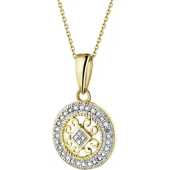 Přívěsek Zlatý přívěsek s diamanty - rozeta - 0,08 ct - ryzost 585 - 160.130