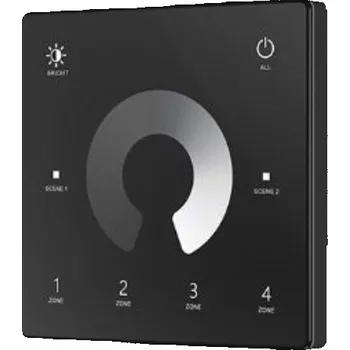 Ovladač světel Dotykový čtyřzónový ovladač na stěnu černý (CR2032 baterie)