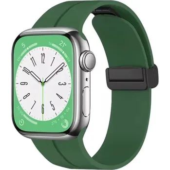 Příslušenství k chytrým hodinkám eses Silikonový řemínek pro Apple Watch - Magnetický zelený L - 38mm, 40mm, 41mm
