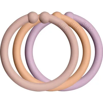 Bibs Silikonové kroužky Loops 12 ks Blush-peach-dusky-lilac