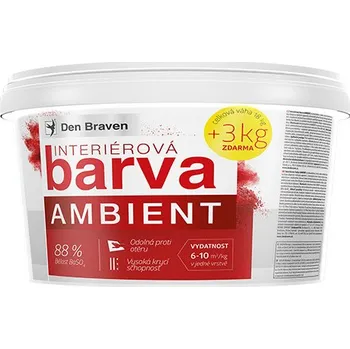 barva na zeď Den Braven T123N Interiérová barva AMBIENT 30 kg kbelík bílá - bělost min. 88%