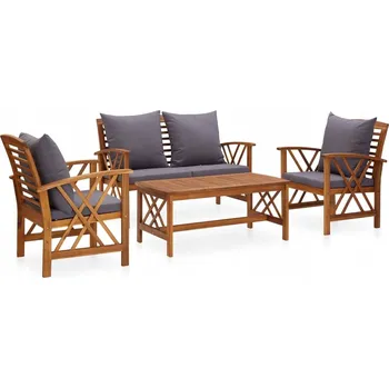 Zahradní sestava VidaXL 4dílná zahradní sedací souprava s polštáře, akáciové dřevo