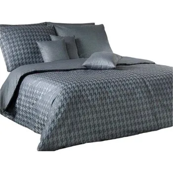 Bytový textil Veba Damaškové povlečení GEON Kohoutí stopa šedá 140x200 70x90