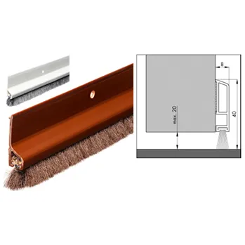 Těsnění do okna a dveří PDS 3B DECO - těsnicí lišta s kartáčem (hnědá / délka 100 cm / 1ks)