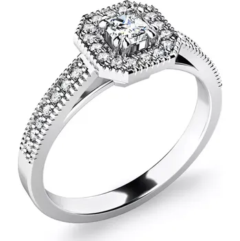 Prsten Dámský prsten bílé zlato 585/1000 přírodní diamant 0.312 ct 140035-B-DIA velikost 56