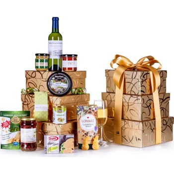 Dárkový potravinový koš Dárková kaskáda s bílým vínem