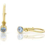 Diante Zlaté náušnice s modrým kamenem 31503340
