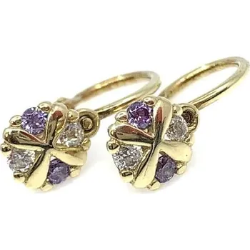 Náušnice Diante Zlaté náušnice s fialovým kamenem 59616153