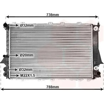 Motor automobilu Chladič, chlazení motoru VAN WEZEL 03002082