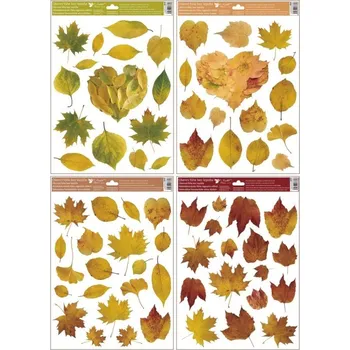 Okenní dekorace Okenní fólie - Přírodní podzimní listy - 30 x 42 cm - 6849
