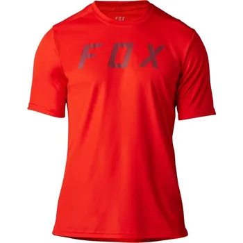 cyklistický dres Pánský dres FOX Ranger SS Jersey Moth Race - Fluo Red Velikost: XL