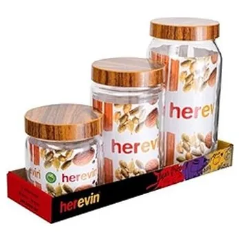 Dóza na potraviny dóza 3ks, 0,43l+0,66l+1,0l, sklo/plast