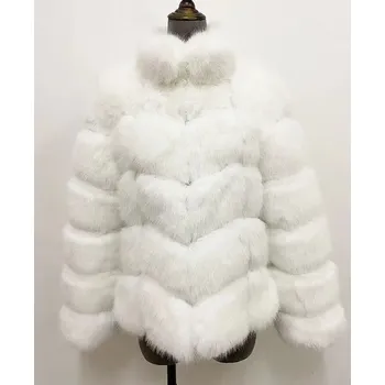 Dámský kožich Dámský prošívaný kožich bez kapuce Barva: Bílá, Velikost: 4XL