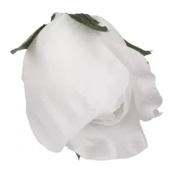 umělá květina Růže poupě (hlava) 7 cm, bílá