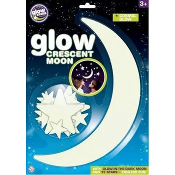 Dekorace do dětského pokoje GlowStars Glow Velký Měsíc a hvězdy