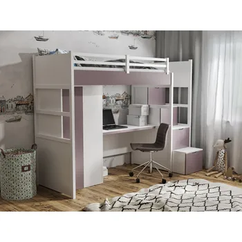 Meblobed 200 x 90 cm Tristan patrová postel se skříní a psacím stolem