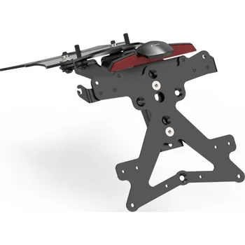 Držák SPZ Rizoma Nastavitelný držák SPZ s osvětlením SPZ a odrazkou pro motocykly BMW R 1300 GS, černý Černá