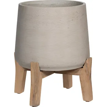 Květináč Patt Grey Washed (Feet Low) XL - Ø 23 cm / V 29 cm