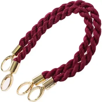 Příze Ucha na tašky Inda délka 50 cm Vínová se zlatým kováním (Luxusní ucha na kabelky a tašky Inda Vínová se zlatem)