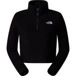dámská funkční mikina THE NORTH FACE W 100 GLACIER CROPPED 1/4 ZIP, TNF Black-NPF - XL