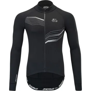 cyklistický dres dres Silvini Grande MD1611, dlouhý rukáv, black/cloud, černá - vel. S 306067