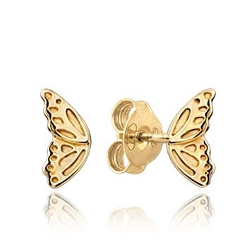Náušnice 0400 MINET Elegantní zlaté náušnice motýlí křídla Au 585/1000 0,95g