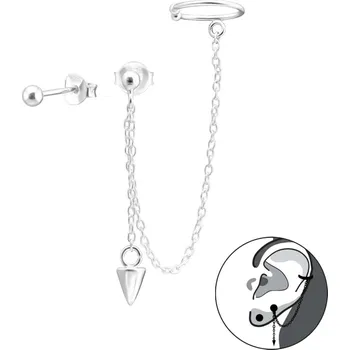 Náušnice For Silver NÁUŠNICE KULIČKA A ŠIPKA - STŘÍBRO 925