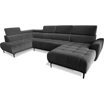 Sedací souprava CANON U - Pravá - sedací souprava (CANCUN U/NUKA) látka grafitová KRONOS 34 kolekce "GB" (K250-S) NOVINKA