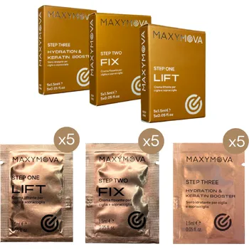 Péče o řasy a obočí Maxymova zlatá řada – sada na laminaci obočí a řas – sáčky 3×5×1,5 ml