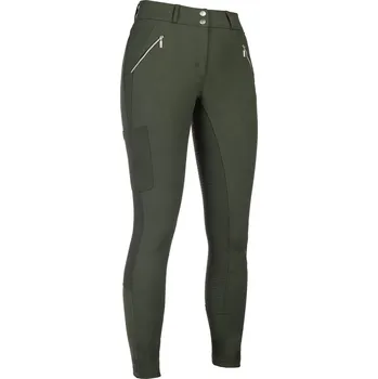 Jezdecké kalhoty HKM Rajtky jezdecké Lia HKM, s gripem, dětské, olive green 170-176
