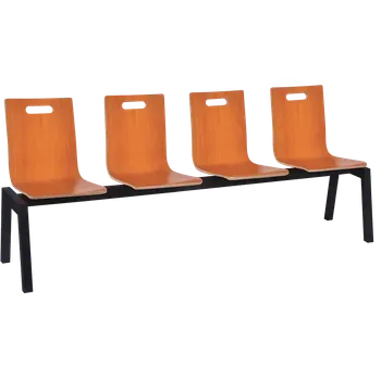 MEGAN 4, dřevěná lavice do čekárny, 4-sedák, třešeň, kostra černá