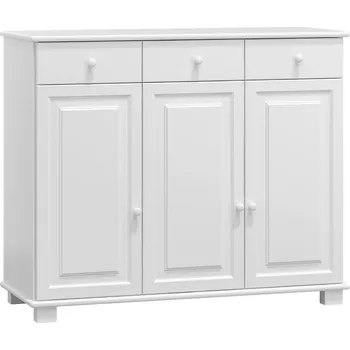 Komoda Slevadoma Komoda masiv borovice se skříňkami a zásuvkami 3-3 BOŽENA Barva: Barva bílá, Hloubka: 42 cm