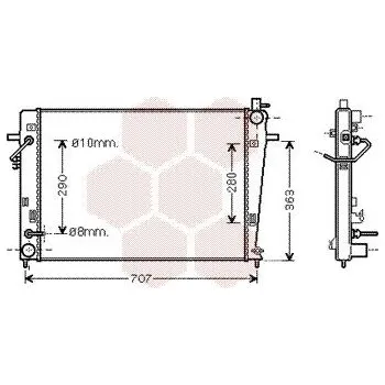 Motor automobilu Chladič, chlazení motoru VAN WEZEL 82002203