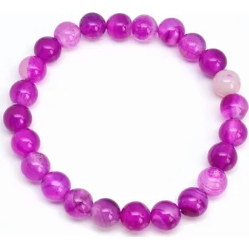 Náramek Náramek achát 8 mm - 3 barvy Achilla - Růžová