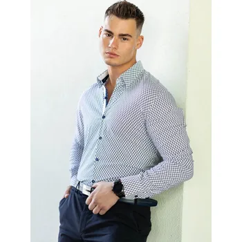 Pánská košile Pánská košile s dlouhým rukávem VSB2409 vzor, VELIKOST S