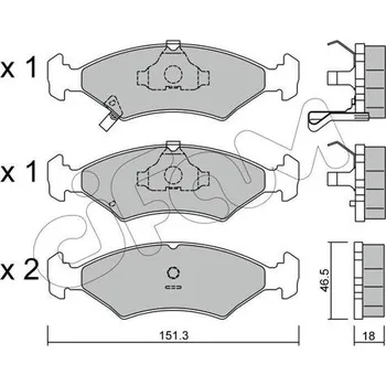Brzdová destička Sada brzdových destiček, kotoučová brzda CIFAM 822-127-0
