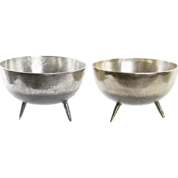 Vánoční dekorace Dekorace na stůl DKD Home Decor Stříbřitý Zlatá Aluminium Moderní (31 x 31 x 19,5 cm) (2 kusů)