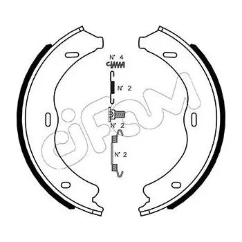Lanko parkovací brzdy Sada brzdových čelistí, parkovací brzda CIFAM 153-507K