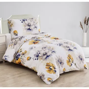 Povlečení Mikroplyšové povlečení Alica krémová 200x140cm+90x70cm TiaHome