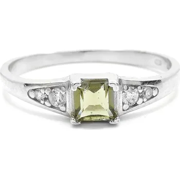 Prsten Stříbrný prsten s vltavínem Cervec - 57