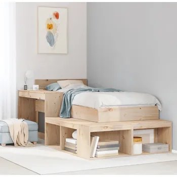 Noční stolek vidaXL Skříňka k posteli se stolkem 222x107x75 cm borové dřevo [855758] Barva: Přírodní