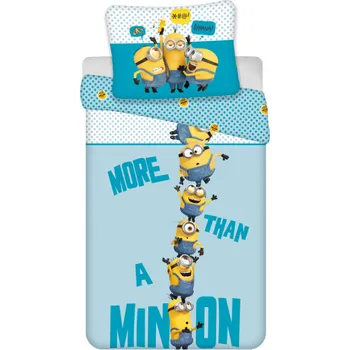 Povlečení Textilomanie Dětské povlečení z mikrovlákna MIMONI 2 BLUE modré 140 x 200, 70 x 90 cm zipový uzávěr