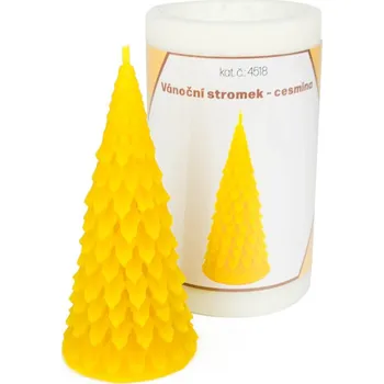 Výtvarná sada Silikonová forma na svíčku - Vánoční stromek Cesmína 10 cm