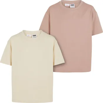 Dívčí tričko Dívčí oversized boyfriend tričko 2-pack krémové/růžové Urban Classics krémová 2951549