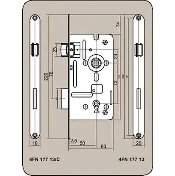 zadlabací zámek Zámek stavební 8072/50 K, pravý