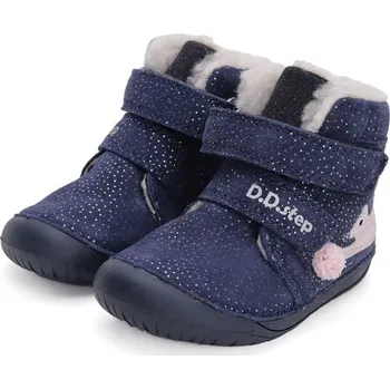 Dívčí obuv D.D.Step Barefoot zimní boty W070-42110 Bermuda Blue EUR 20